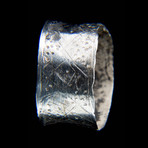 Pre-Columbian Nazca Silver Finger Ring - Stippled an Diamond Motif // Peru. Ca 300-500 CE