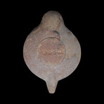 Roman Terracotta Oil Lamp with Figure in Relief // Roman Empire 100-300 CE