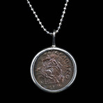 Authentic Roman Emperor Constantius II // Bronze Coin Silver Necklace // Roman Empire Ca.Ca. 337 - 361 CE