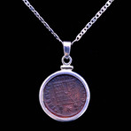 Authentic Roman Emperor Constantine The Great // Bronze Coin Silver Necklace // Roman Empire Ca. 306-337 CE // 1
