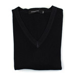 Ermenegildo Zegna // Wool + Silk Knit V-Neck Sweater // Black (Euro: 52)