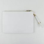 Moschino Couture X Jeremy Scott // Flower Embellished Clutch Handbag // White