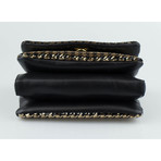 Salvatore Ferragamo // Metallic Mini Vara Flap Shoulder Bag // Black + Gold