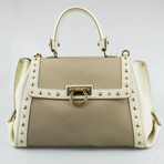 Salvatore Ferragamo // Studded Sofia Handbag // Beige