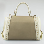 Salvatore Ferragamo // Studded Sofia Handbag // Beige