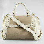 Salvatore Ferragamo // Studded Sofia Handbag // Beige