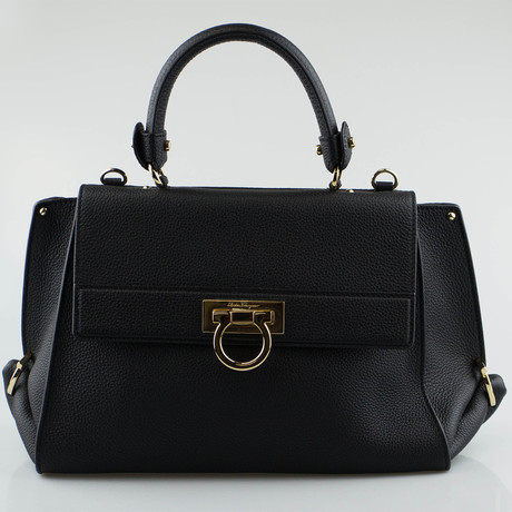 Salvatore Ferragamo // Leather Sofia Handbag // Black