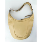 Salvatore Ferragamo // Eden Leather Shoulder Handbag // Beige