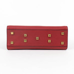 Valentino // Pebbled Leather 'My Rockstud' Beaded Hand Bag // Red