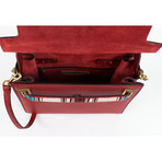 Valentino // Pebbled Leather 'My Rockstud' Beaded Hand Bag // Red