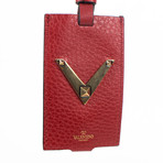 Valentino // Pebbled Leather 'My Rockstud' Beaded Hand Bag // Red