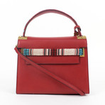 Valentino // Pebbled Leather 'My Rockstud' Beaded Hand Bag // Red