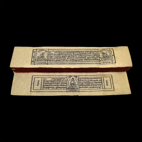 Beautiful Prayer Book Sutra Manuscript // Tibet 19th Century CE
