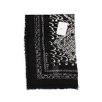 Paisley Cards Cashmere-Silk Scarf // Black + White