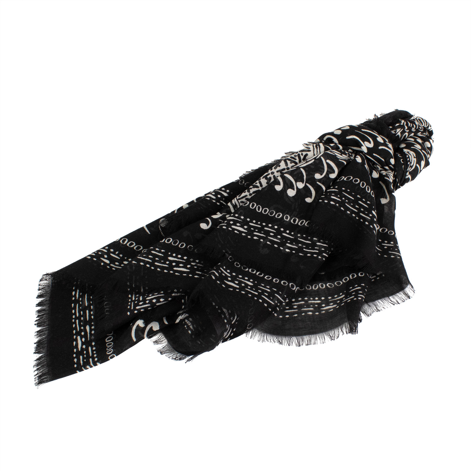 Paisley Cards Cashmere-Silk Scarf // Black + White - Luxury Fashion - Touch  of Modern