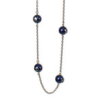 Long Thin Necklace // Gunmetal Blue