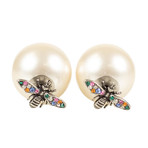 Bee Strass Tribales Earrings // White + Multi-Color