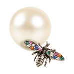 Bee Strass Tribales Earrings // White + Multi-Color