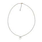 White Pearl Long Necklace // Antique Silver