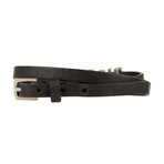 Crystal 'Dior' Leather Two Loop Bracelet // Black + Multi-Color