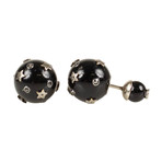 Mini Stars Tribales Earrings // Black + Antique Silver