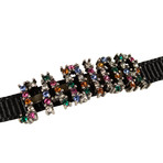 Ribbon Strass J'Adior Choker Necklace // Multi-Color + Black