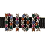 Ribbon Strass Dior Choker Necklace // Black + Multi-Color