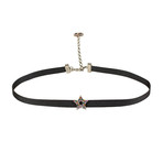 Ribbon Multi-Color Star Strass Choker Necklace // Black