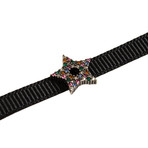 Ribbon Multi-Color Star Strass Choker Necklace // Black