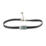 Mosaic Ribbon Dior Choker Necklace // Black + Turquoise