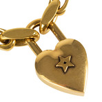 Metal Heart Link Bracelet // Antique Gold