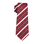 Rune Handmade Tie // Red Paisley Stripe
