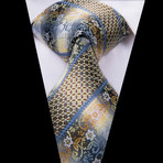 Prairie Handmade Silk Tie // Beige + Light Blue