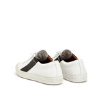 Alaric Calf + Painted Stripe Sneaker // White + Black (US: 7)