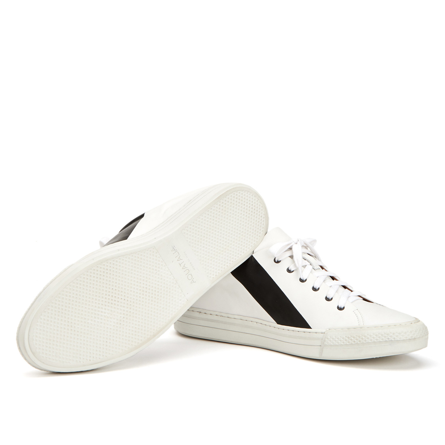 Alaric Calf Painted Stripe Sneaker White Black US 7