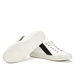 Alaric Calf + Painted Stripe Sneaker // White + Black (US: 7)