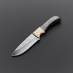 Engraved Black Skinner Knife // ENG-11