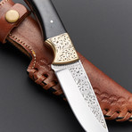Engraved Black Skinner Knife // ENG-11