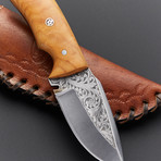 Engraved Olive Skinner Knife // ENG-15
