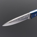 Engraved Blue Skinner Knife // ENG-16