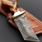 Damascus Double Edge Tanto Knife // SK-507