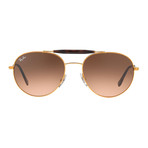 Metal Sunglasses // Light Bronze + Pink Gradient Brown