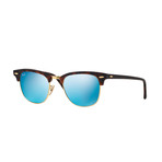 Mirror Clubmaster Sunglasses // Tortoise + Gold + Blue