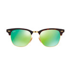 Mirror Clubmaster Sunglasses // Tortoise + Gold + Green