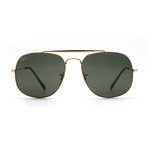 General Metal Aviator Sunglasses // Bronze + Brown Gradient