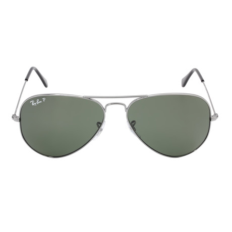 Large Metal Aviator Sunglasses // Gunmetal // Polarized