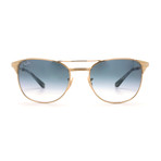 Signet Sunglasses // Gold + Gradient Blue