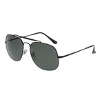 General Metal Aviator Sunglasses // Black + Gray // Polarized