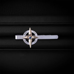 Sapphire Traveller Tie Bar // Sterling Silver + 14K Gold
