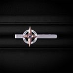 Sapphire Traveller Tie Bar // Sterling Silver + 14K Rose Gold